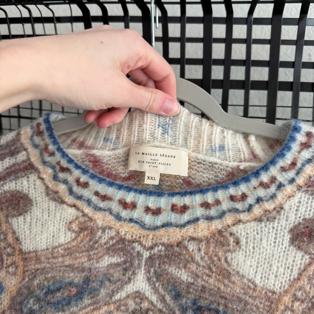 Sezane paisley printed mohair sweater - Picture 7 of 8